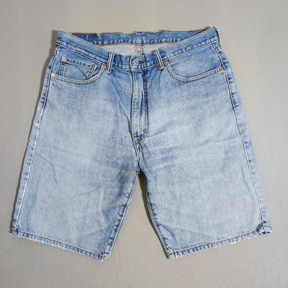 Levi's 505 denim shorts men's size 36 hard washed denim blue colour - Picture 1 of 15